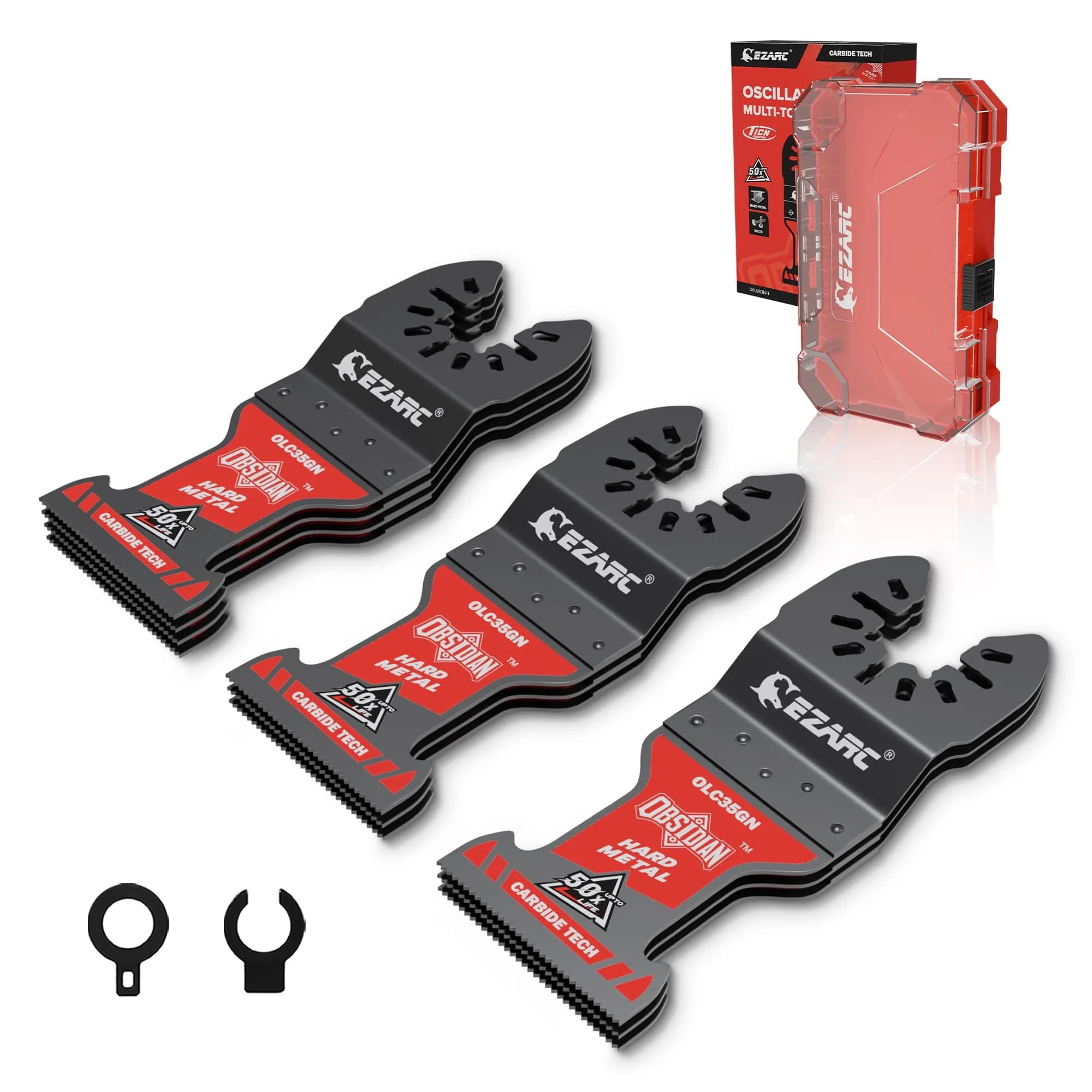 EZARC Obsidian Carbide Oscillating Saw Blades for Multi-Material | 3-Pack, Ultra-Fast & Durable — 10 Pieces Hard Metal