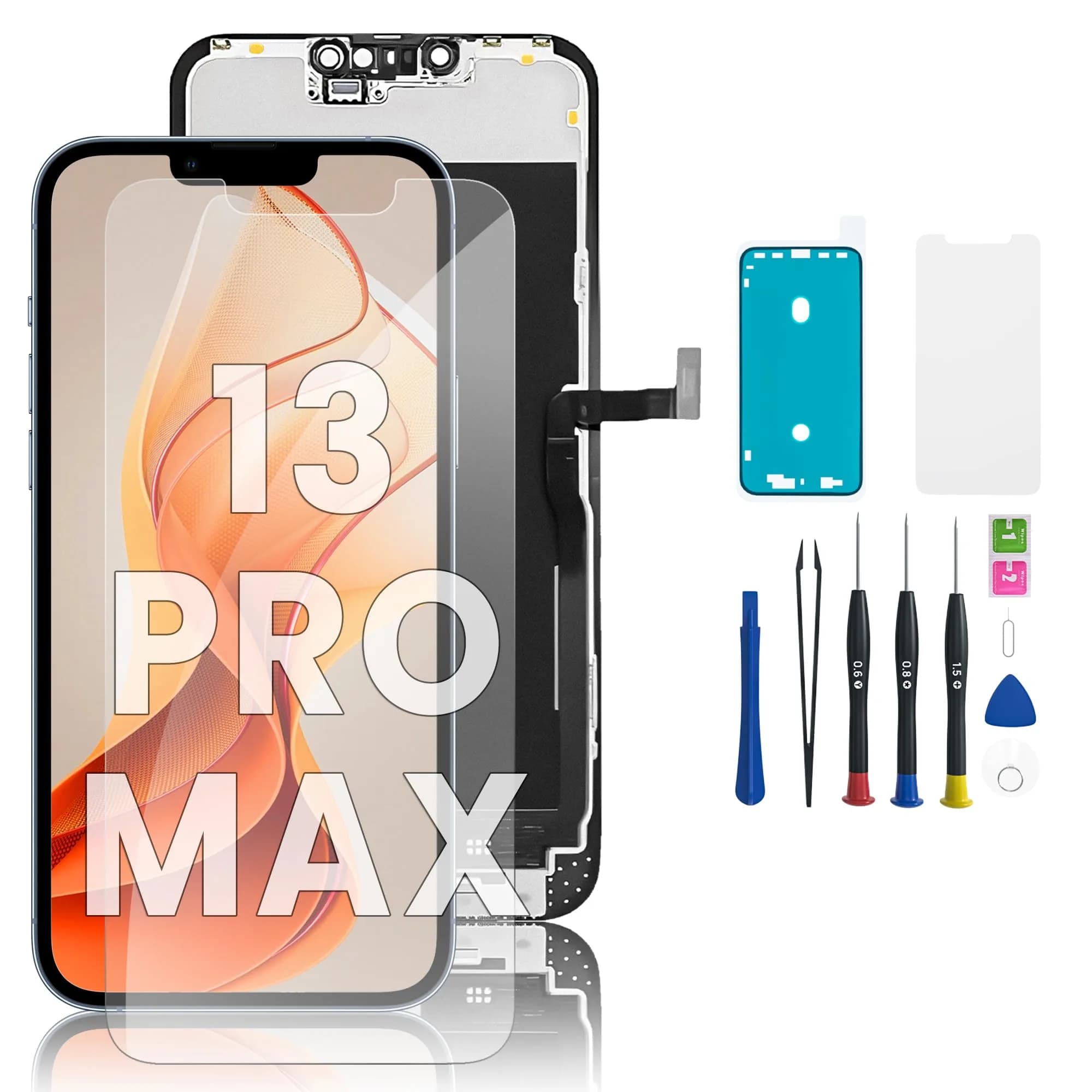 FFtopu iPhone 13 Pro Max Screen Replacement Kit 6.7" LCD Display with Tools & Screen Protector | Full HD Digitizer Assembly