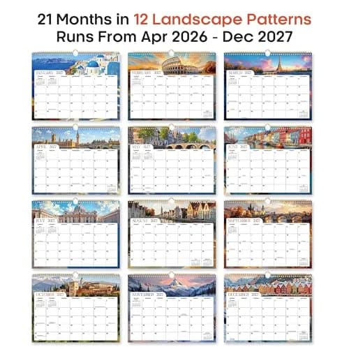 Taja Calendar 2026-2027 | 21-Month Wall Calendar with Elegant European Landscapes thumbnail 7