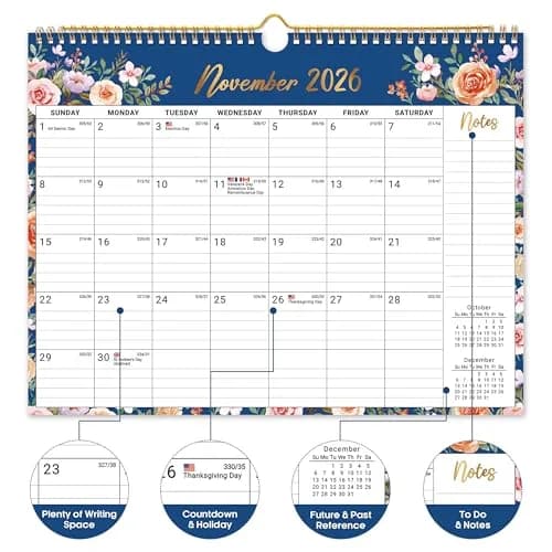 Taja 2026-2027 Wall Calendar 14.7" x 11.5" (36.8 cm x 29.2 cm) | Floral Design, 21-Month Planning thumbnail 2