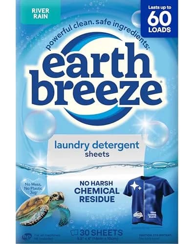 Earth Breeze Laundry Detergent Sheets River Rain 60 Loads | Eco-Friendly & Travel-Ready thumbnail 1