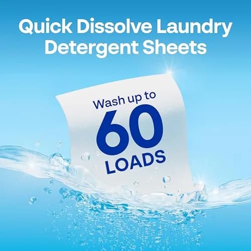 Earth Breeze Laundry Detergent Sheets River Rain 60 Loads | Eco-Friendly & Travel-Ready thumbnail 4