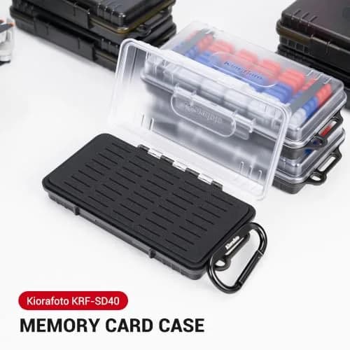 Kiorafoto 40-Slot SD Card Holder Case with Labels & Carabiner | Transparent, Water-Resistant thumbnail 4