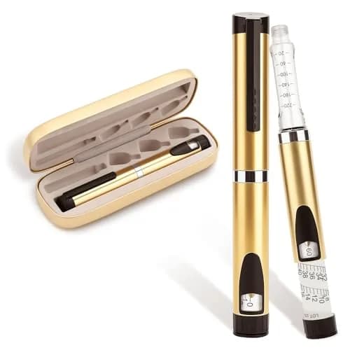 FJNATINH 60 Units Reusable Peptide Pen Injector Gold | Dose Adjustable for Precise Insulin Delivery thumbnail 1