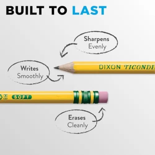 Ticonderoga Wood-Cased Pencils, Pre-Sharpened, HB #2, Yellow, 2000 Pencils Total | Trusted by Teachers for Over 100 Years thumbnail 8