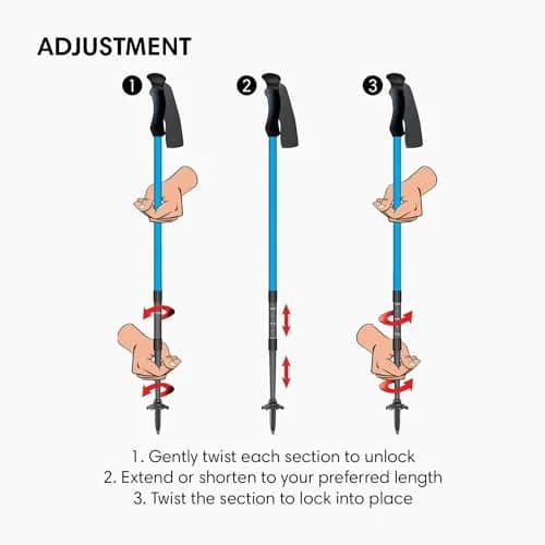 Fizan Tierra Trekking Poles – 7.9 oz, Ultralight, Adjustable, Collapsible, Aluminum, Cork Grip, Custom Fit (Grey/Orange) | Backpacking & Hiking thumbnail 6