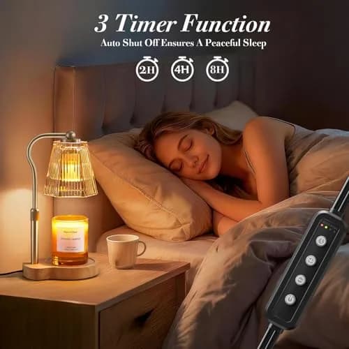 AODHGR Candle Warmer Lamp with Timer Dimmable Amber | Flameless Wax Melter for Jar Candles thumbnail 4