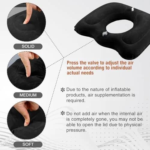 Leinuosen Inflatable Seat Cushion 18.1'' x 15.7'' x 4.7'' | Portable, Adjustable for Comfort thumbnail 3
