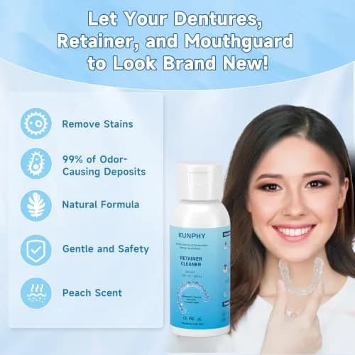 kunphy Ultrasonic Retainer Cleaner Solution 50ml (1.8 Fl Oz) | Professional Dental Appliance Cleaning thumbnail 2