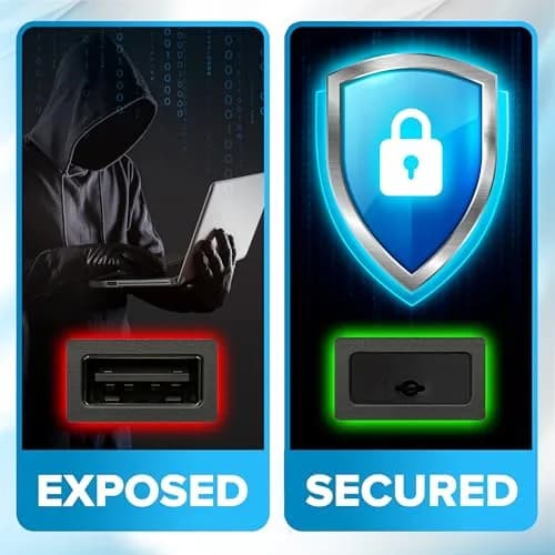 PortPlugs USB A Metal Port Blockers 50 Pack with 2 Keys | Secure Ports Against Malware & Data Theft thumbnail 2