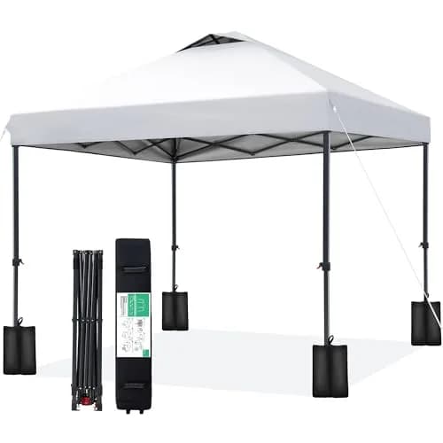 JEAREY 10x10 Pop Up Canopy Tent | Easy Setup Outdoor Market Shelter, White thumbnail 1