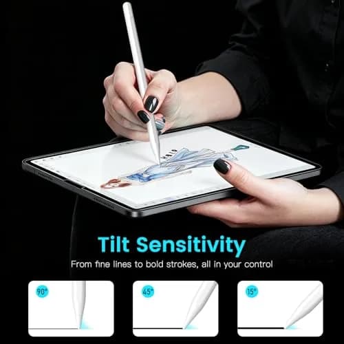 STYLUSHOME Stylus Pen for iPad 2018-2026, 35H Battery, Palm Rejection, Magnetic | Tilt Sensitive, USB-C Fast Charge thumbnail 4