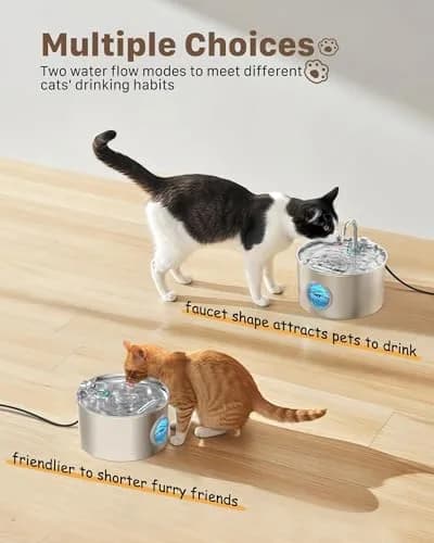 GIOTOHUN Pet Water Fountain Stainless Steel 2.2L | Quiet, Durable & Easy to Clean thumbnail 5