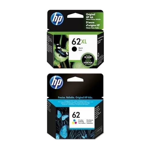 HP 62XL Black / 62 Tri-Color Original Ink Cartridge Bundle (600 Black Pages, 165 Color Pages) | Genuine HP Ink for Envy & OfficeJet Printers thumbnail 1