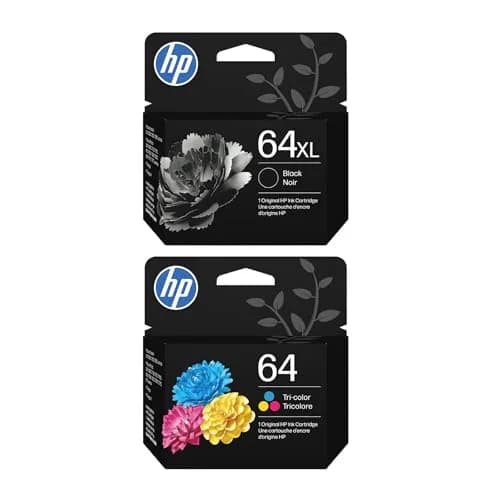HP 64XL Black / 64 CMY Original Ink Cartridge Bundle (High Yield Black, Standard CMY) | 2 Cartridges, 600 Black Pages, 165 Color Pages thumbnail 1