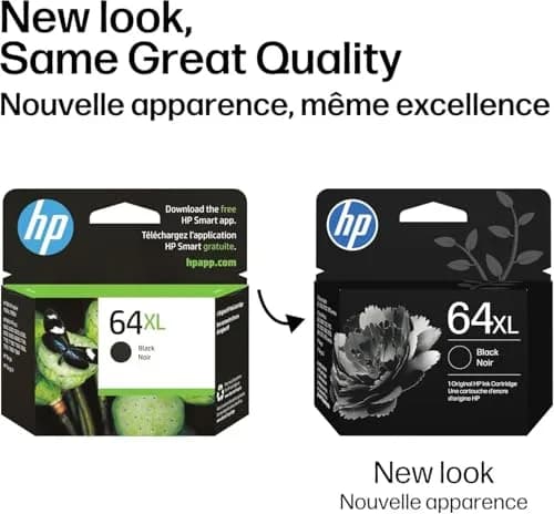 HP 64XL Black / 64 CMY Original Ink Cartridge Bundle (High Yield Black, Standard CMY) | 2 Cartridges, 600 Black Pages, 165 Color Pages thumbnail 3