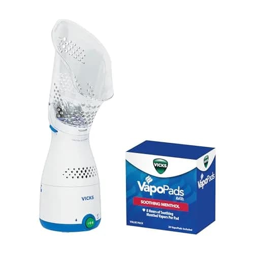 Vicks Sinus Inhaler & VapoPads Original Menthol Scent | Non-Medicated Steam Inhaler for Sinus Relief, Allergies, Congestion, Vocal Steamer (21 Count) thumbnail 1