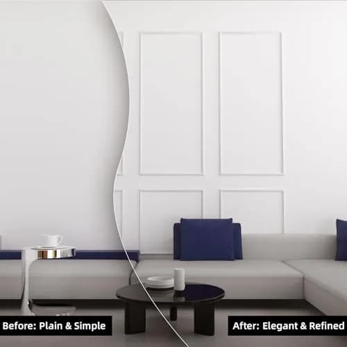 JSIWOTH Flexible Peel and Stick Wall Molding Trim 40 FT (12.2 M) | Easy DIY Decorative Border for Walls and Furniture thumbnail 2