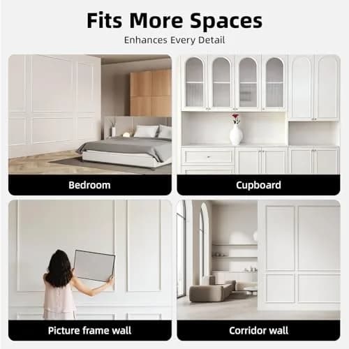 JSIWOTH Flexible Peel and Stick Wall Molding Trim 40 FT (12.2 M) | Easy DIY Decorative Border for Walls and Furniture thumbnail 3