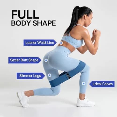 Renoj Resistance Bands for Working Out: 3-Set Exercise Bands for Pilates, Yoga, Home Gym, Booty, Leg Training | Heavy/Medium/Light Fabric Loops for Women Men thumbnail 2