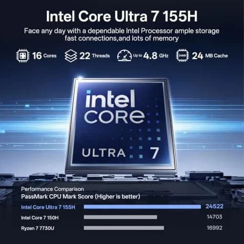 HP 15.6 Touchscreen Ultra 7 155H 2026 Edition AI Laptop,16GB DDR5 512GB SSD | 15.6 inch FHD Touch, Intel Core Ultra 7, Windows 11 thumbnail 3