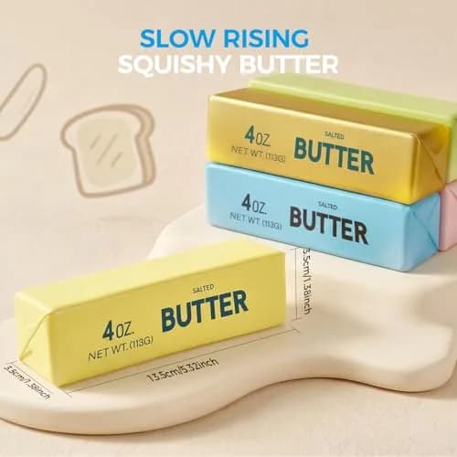 XQOQO Butter Squishy Toy Slow Rising Golden | 13.5cm (5.32in) Stress Relief Fidget Toy thumbnail 2