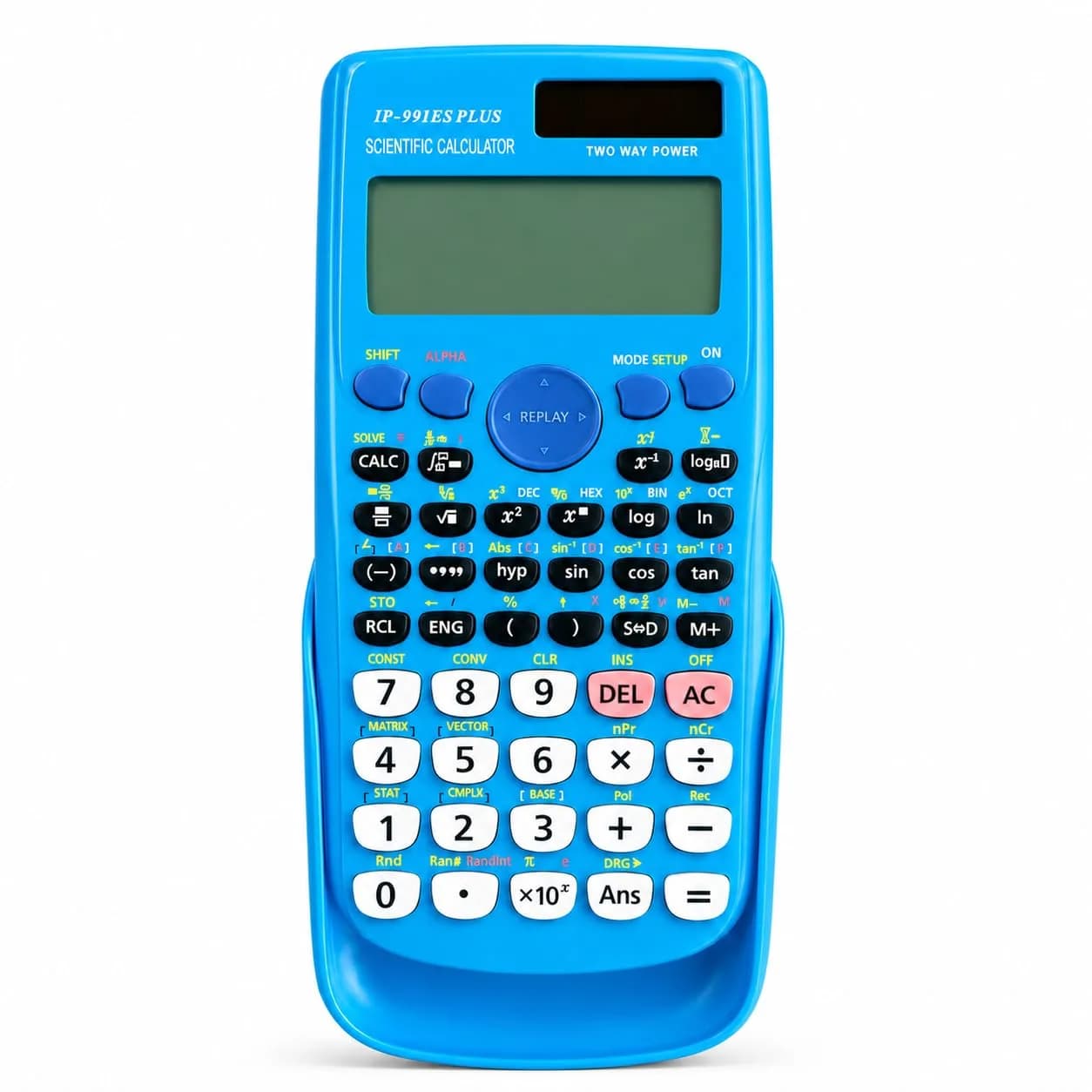 IPEROT Graphing Calculator with 10 Modes & 4 Functions, 128x64 LCD Display | Advanced Math & Science Tool — Blue