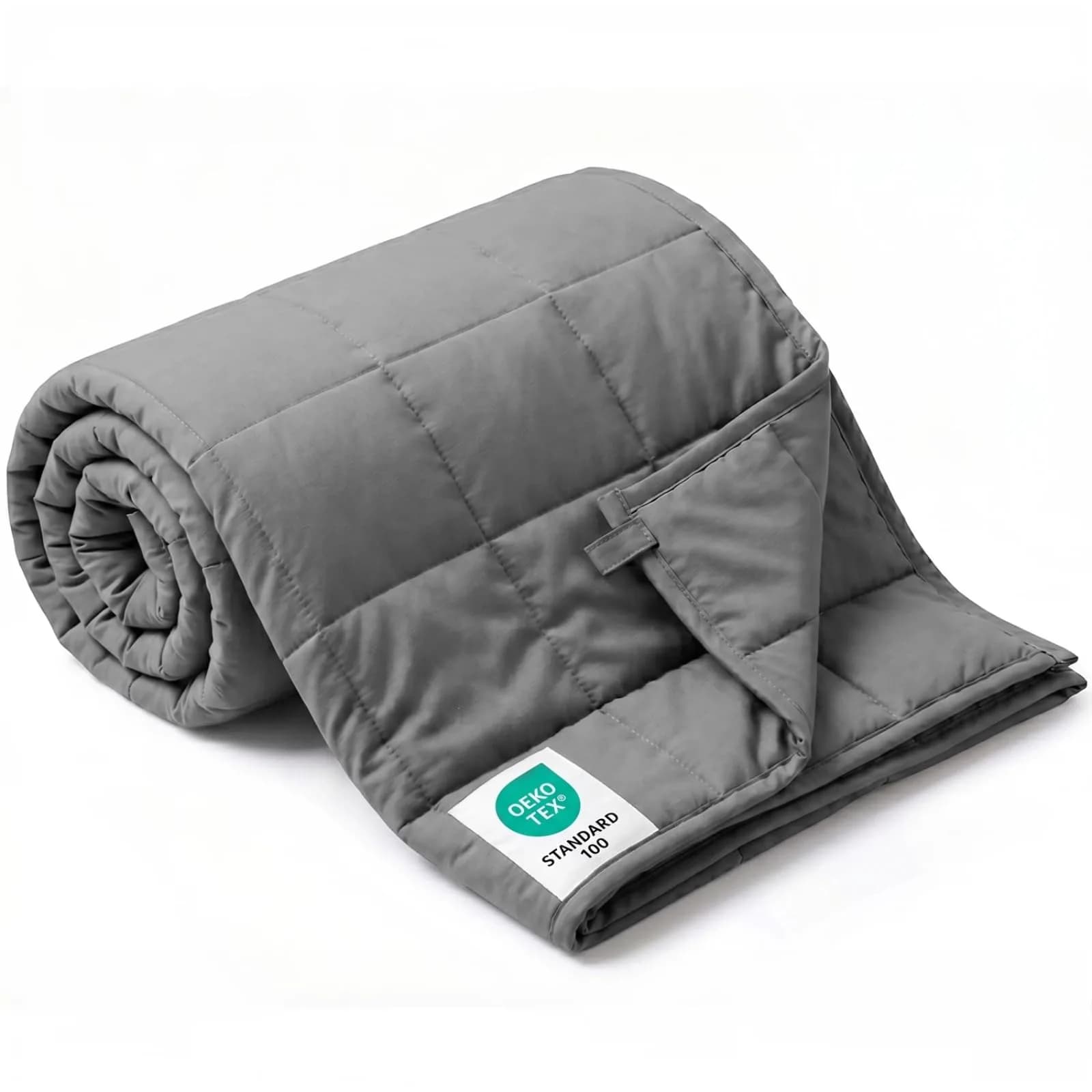 Smart Queen Weighted Blanket for Adults 41” x 60” | 5 lb Heavy Throw for Deep Sleep — Grey-48"x72" 15LB