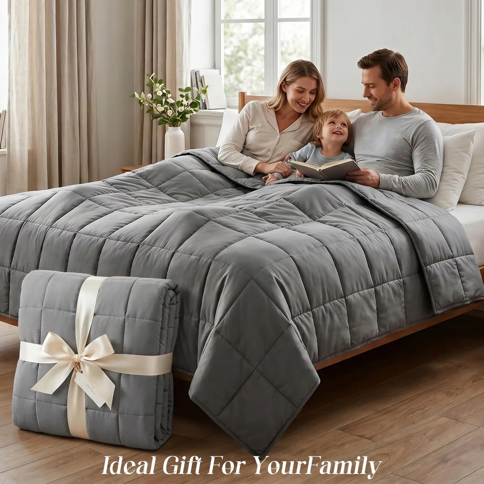 Smart Queen Weighted Blanket for Adults 15 lbs | Twin Size Breathable Heavy Throw Blanket for 120-160 lbs thumbnail 9