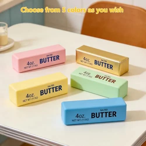 OPOM Butter Squishy Toy Yellow 13.5cm (5.3in) | Soft Scented Fidget Toy for Stress Relief thumbnail 2