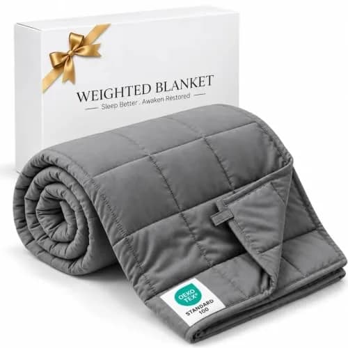 Smart Queen Weighted Blanket for Adults 41” x 60” | 5 lb Heavy Throw for Deep Sleep thumbnail 1