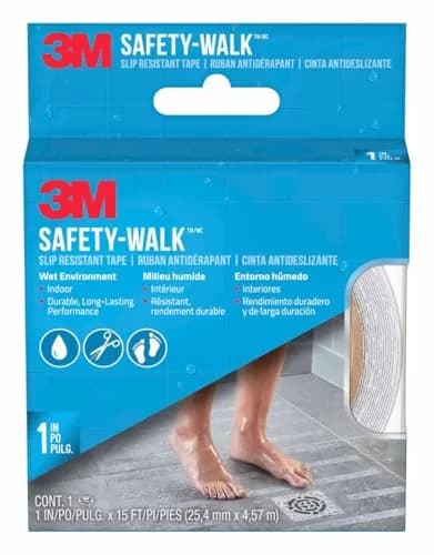 3M Safety-Walk Slip Resistant Tape 1 in (2.54 cm) x 15 ft (4.57 m) Rolls, 3-Pack | Clear, Water-Resistant, Durable for Wet Environments thumbnail 6