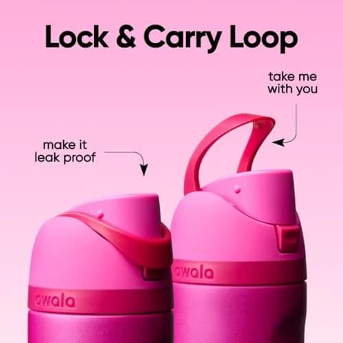 Owala FreeSip Kids Stainless Steel Water Bottle 16 oz Read My Lips | Insulated & Leak-Proof for Daily Hydration thumbnail 3