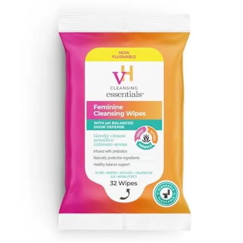 vH essentials Feminine Cleansing Wipes 32 Ct | pH Balanced Odor Defense for Women thumbnail 1