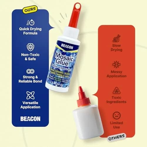 Beacon Mosaic Glue - Non-Toxic & Water Resistant, 4 Fl Oz (Pack of 2) | Bonds All Tiles & Surfaces thumbnail 5