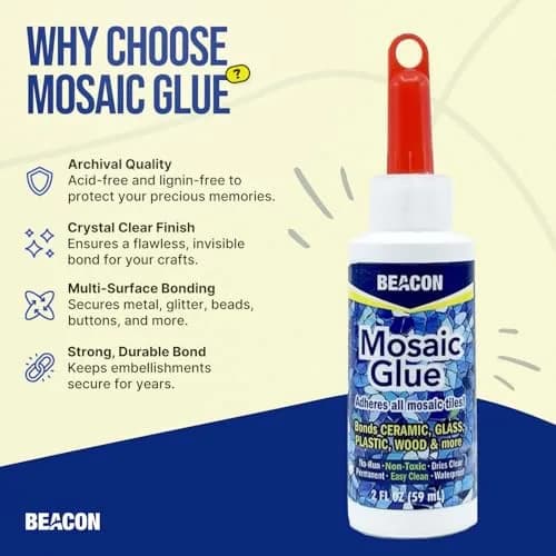 Beacon Mosaic Glue - Non-Toxic & Water Resistant, 4 Fl Oz (Pack of 2) | Bonds All Tiles & Surfaces thumbnail 3