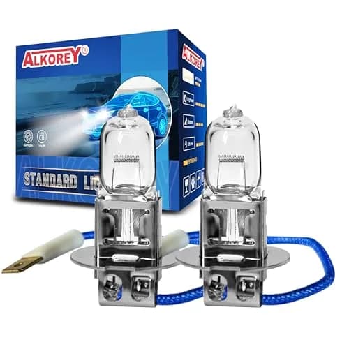 ALKOREY H3 12V 55W Car Headlight Bulb 3300K Warm White | Universal Halogen Low/High Beam thumbnail 1