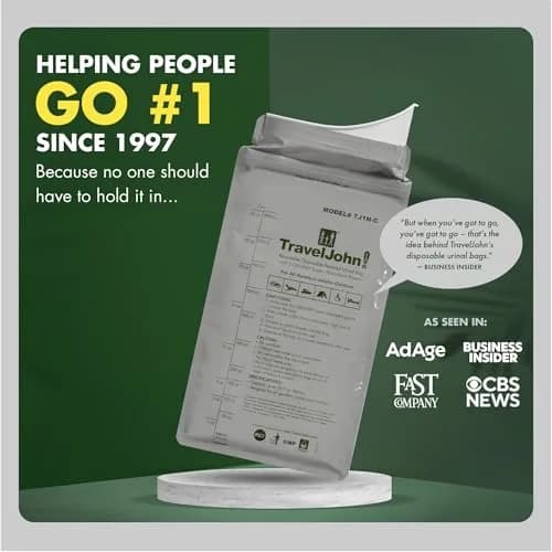 TravelJohn Resealable Disposable Urinal Bags 28oz | Odorless, Leakproof, Reusable for Travel & Camping thumbnail 6