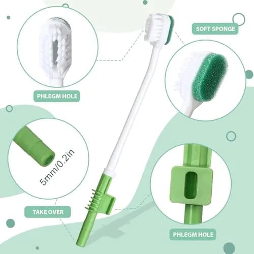 Didaey Green 1 Pcs Oral Suction Swabs Sponge Toothbrush | Individually Wrapped, Connects Suction Machine, Soft Sponge Cleans Teeth, Ideal for Bedridden Elderly Adults Dental Care thumbnail 3