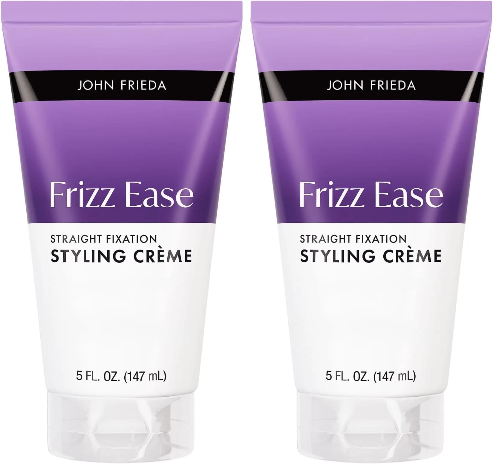 John Frieda Frizz Ease Straight Fixation Styling Creme 148ml (5 fl oz) | Anti-Frizz & Heat Protection — 화이트.