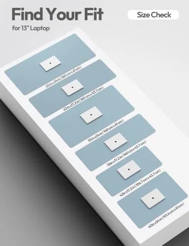 YSAGi Leather Desk Protector 42" x 17.2" (106.7cm x 43.7cm) Ice Blue | Protects Your Desk & Enhances Workspace thumbnail 6