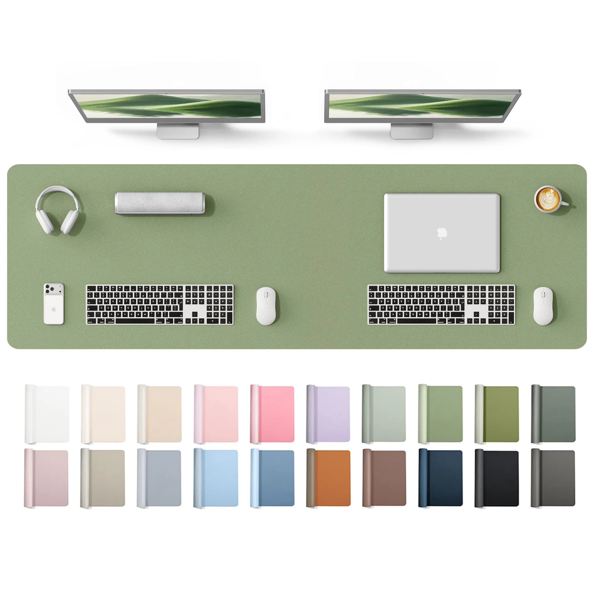 YSAGi Leather Desk Protector Large Mouse Mat 165.1cm x 43.7cm (65" x 17.2") | Protects Desks from Scratches and Spills