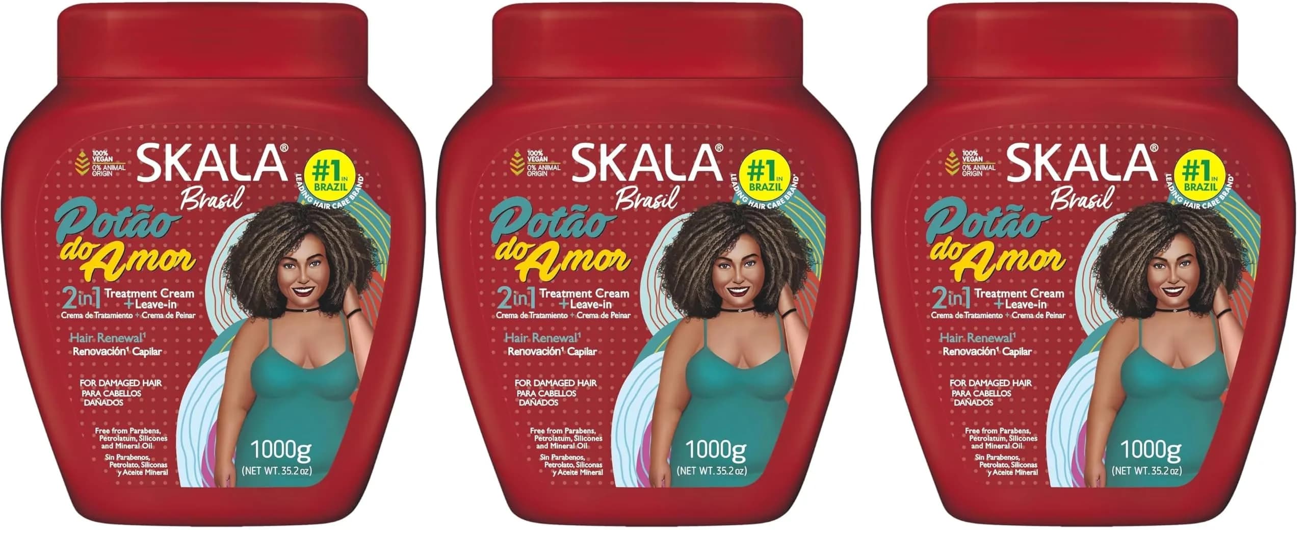 SKALA Potão do Amor 2 in 1 Treatment Cream & Leave In Conditioner 1000 g | Vegan Deep Hydration & Softening - main product image