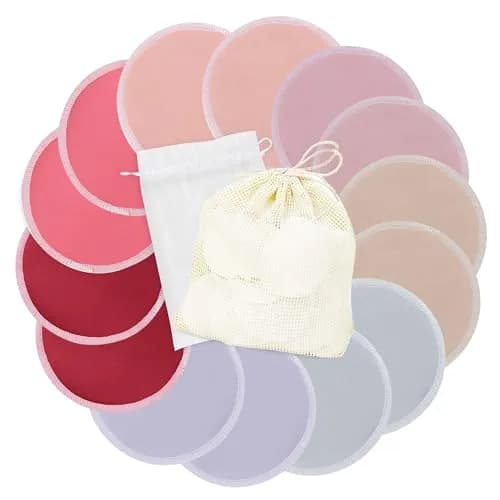 wegreeco Nursing Breast Pads Large Plain Shape 14 Count (25.6cm x 26.3cm x 2.2cm) | Soft, Breathable, Leak-Free Washable & Reusable Nursing Pads thumbnail 1