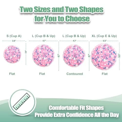 wegreeco Reusable Nursing Breast Pads (14 Pack) - Large, Pink Flowers | Soft, Breathable & Leak-Free for Moms thumbnail 2
