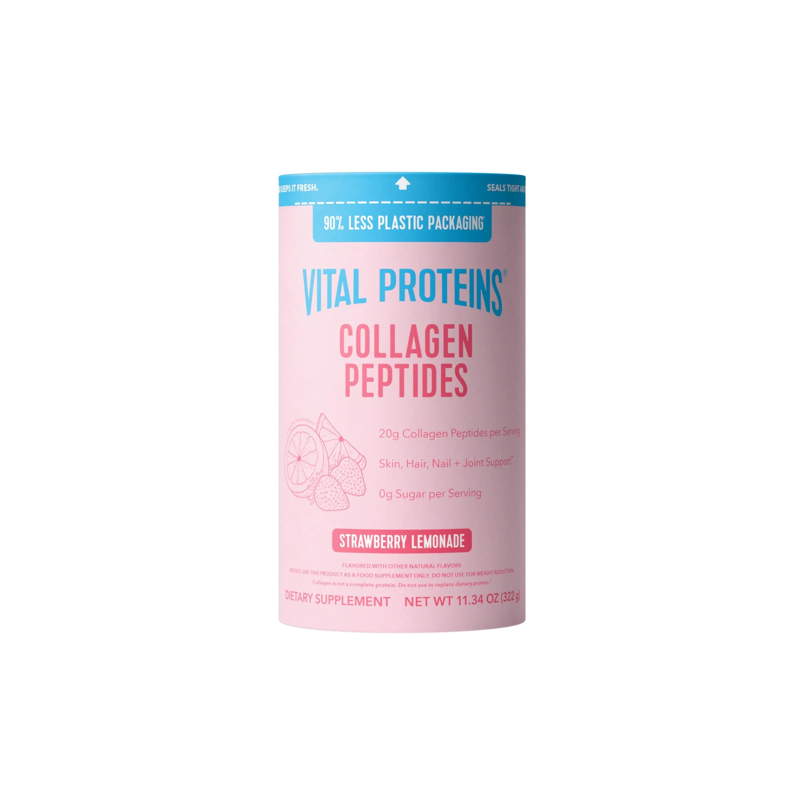 Vital Proteins Strawberry Lemonade protein powder tub Collagen 14 servings