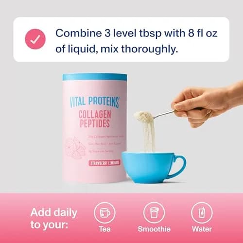 Vital Proteins Collagen Peptides Powder, Strawberry Lemonade, 321.5 g (11.34 oz) | Supports Hair, Skin, Nails, Bones & Joints thumbnail 4