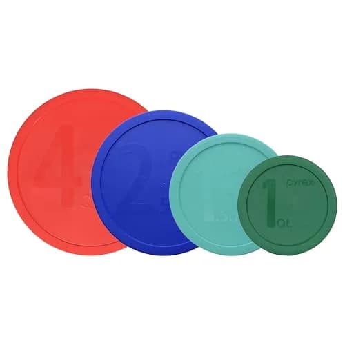 Pyrex Mixing Bowl Lids Set of 4 | Made in USA, BPA Free, Refrigerator & Microwave Safe thumbnail 1