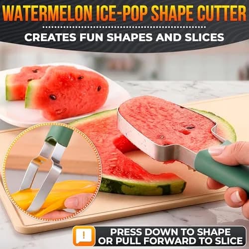 BURIUS Watermelon Cutter Slicer Tool 3-in-1 | Stainless Steel Fruit Prep Tool for Picnics & Kitchen thumbnail 5