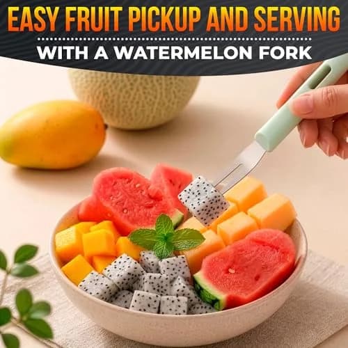 BURIUS Watermelon Cutter Slicer Tool 3-in-1 | Stainless Steel Fruit Prep Tool for Picnics & Kitchen thumbnail 7